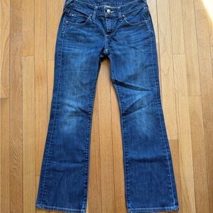 Classic Women's Blue Denim Jeans - Flared Leg